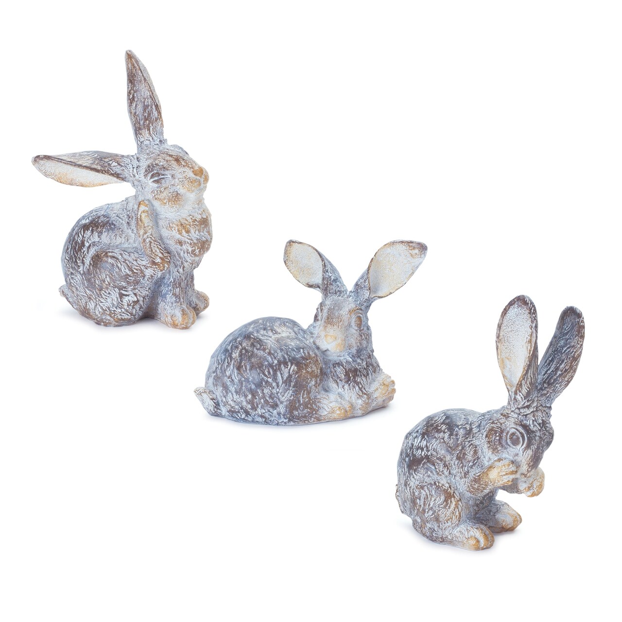 Melrose Set of 3 Garden Rabbit Tabletop Figurines 5.25&#x22;